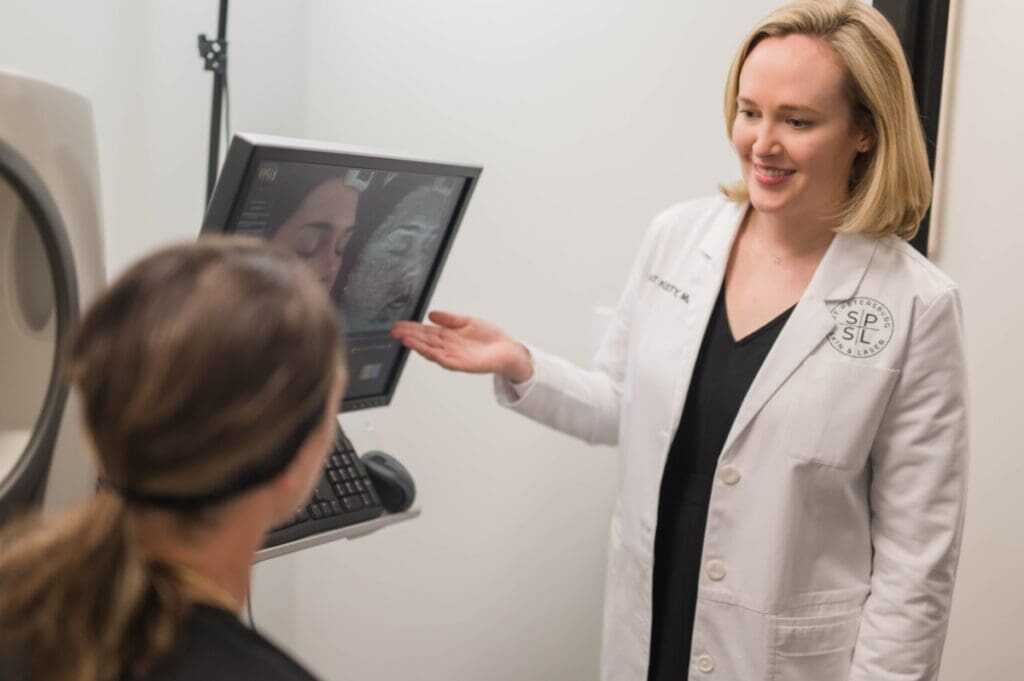 Dr. Kesty performing advanced laser scar treatment