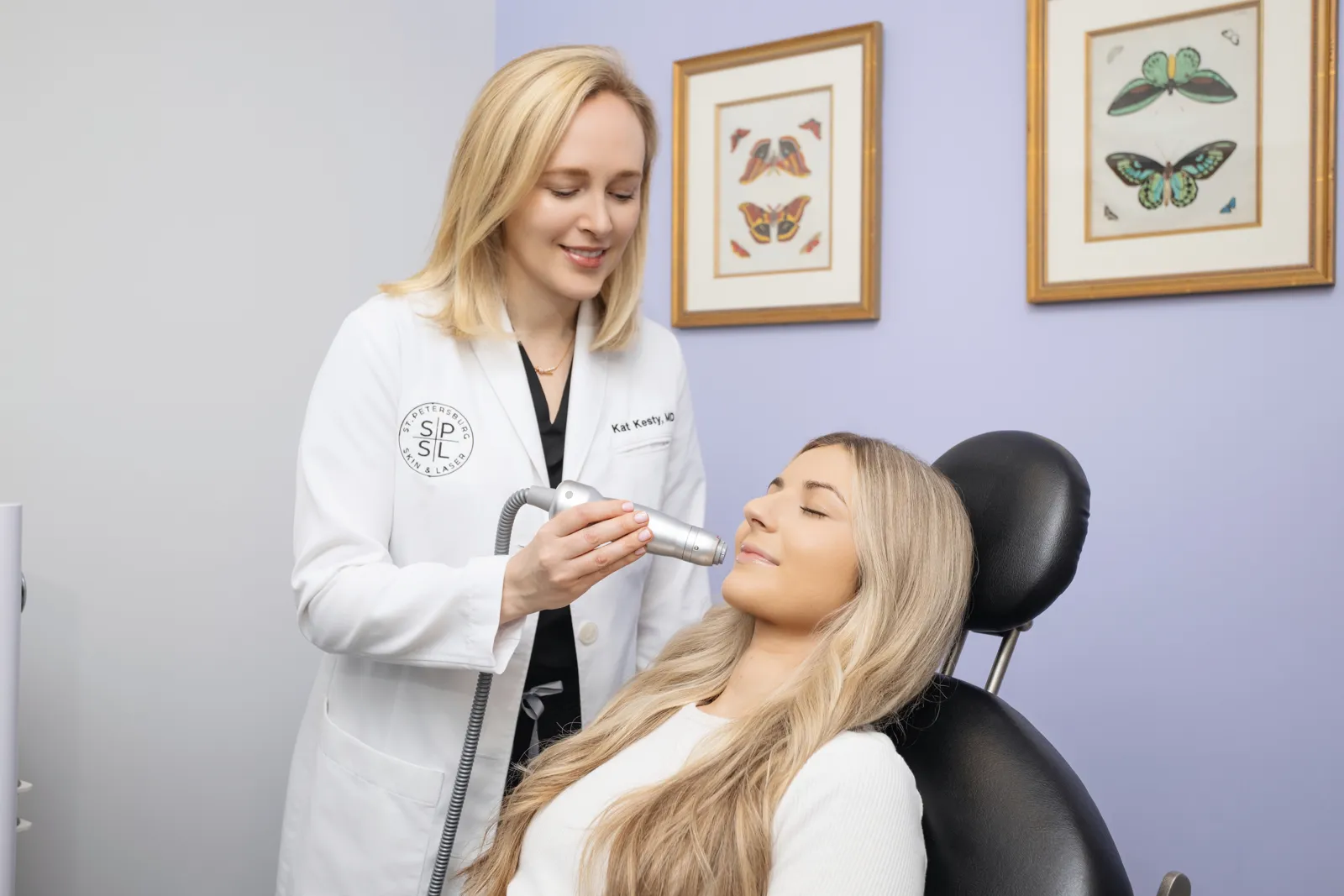 Dr. Kat Kesty performing a Picosecond Laser Facial at St. Petersburg Skin & Laser