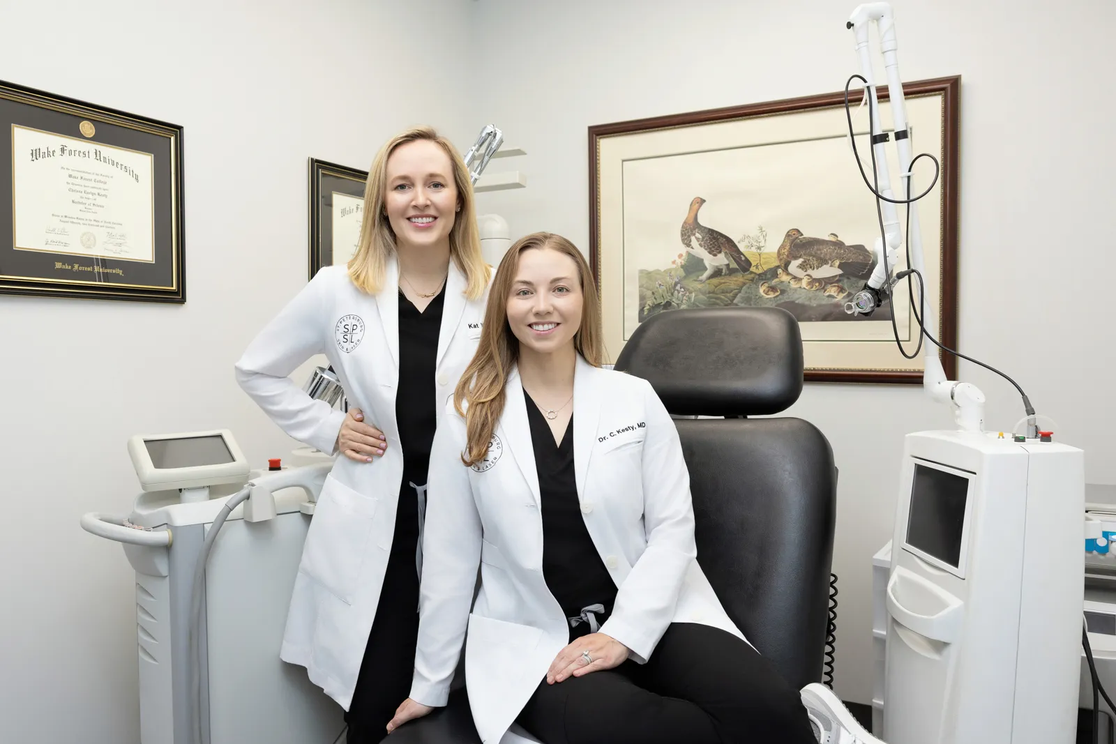 Dr. Kat Kesty and Dr. Chelsea Kesty in the Laser treatment room at St. Petersburg Skin & Laser